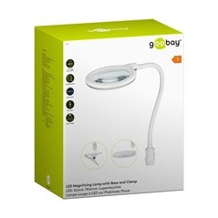 Goobay LED Luplampe 1.75x med fod/klemme Hvid